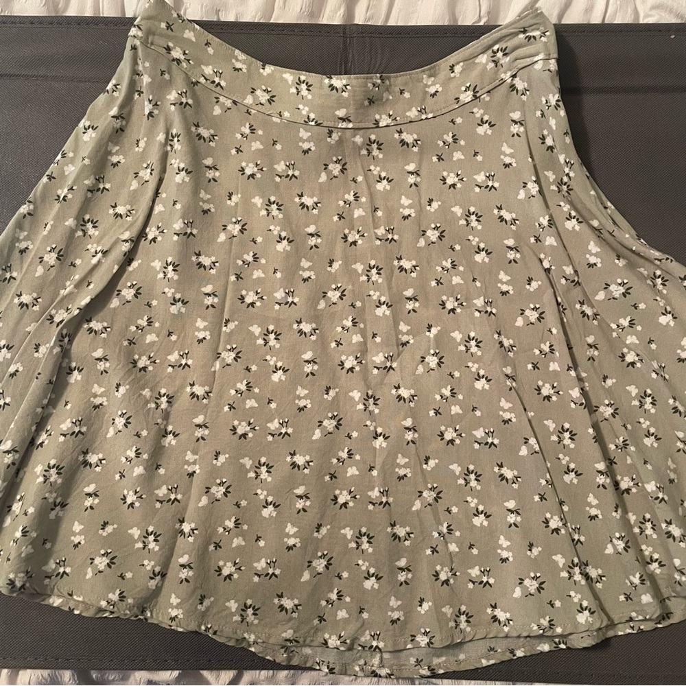 Hollister Green Floral Skirt